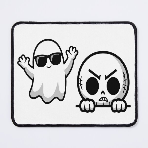 Item preview, Funny Ghost Skull Peeking Halloween Cartoon Duo designed and sold by Custom Crest.