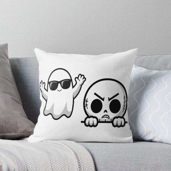Item preview, Funny Ghost Skull Peeking Halloween Cartoon Duo designed and sold by Custom Crest.