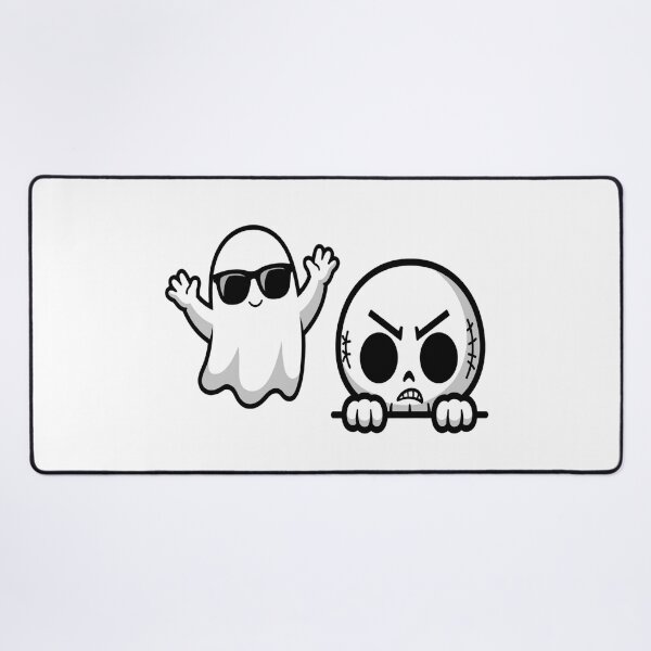 Item preview, Funny Ghost Skull Peeking Halloween Cartoon Duo designed and sold by Custom Crest.