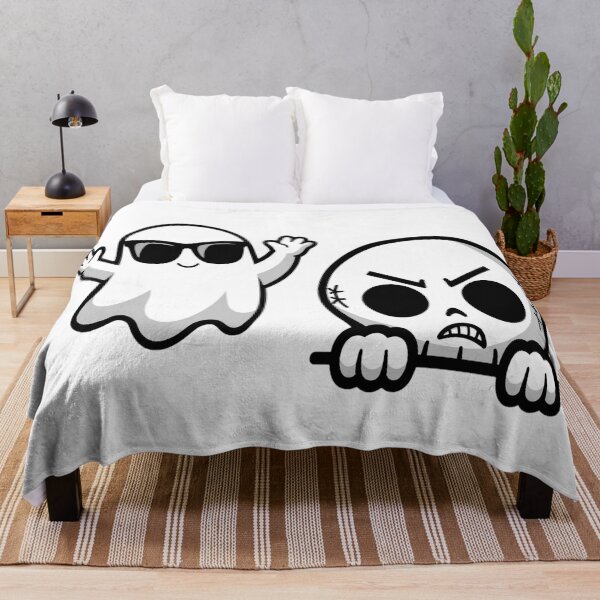 Item preview, Funny Ghost Skull Peeking Halloween Cartoon Duo designed and sold by Custom Crest.