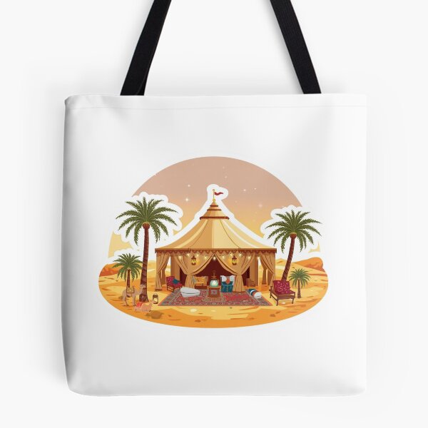 Item preview, Luxury Desert Tent with Palm Trees & Camels | Arabian Desert Glamping Art designed and sold by Pandey14.