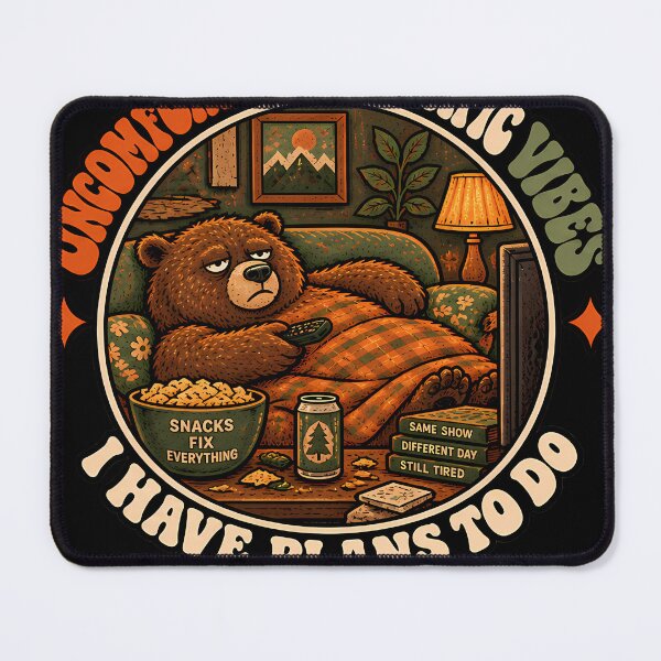 Item preview, Uncomfortably Specific Vibes Bear Meme Retro Graphic designed and sold by UncomfortablySpecific.
