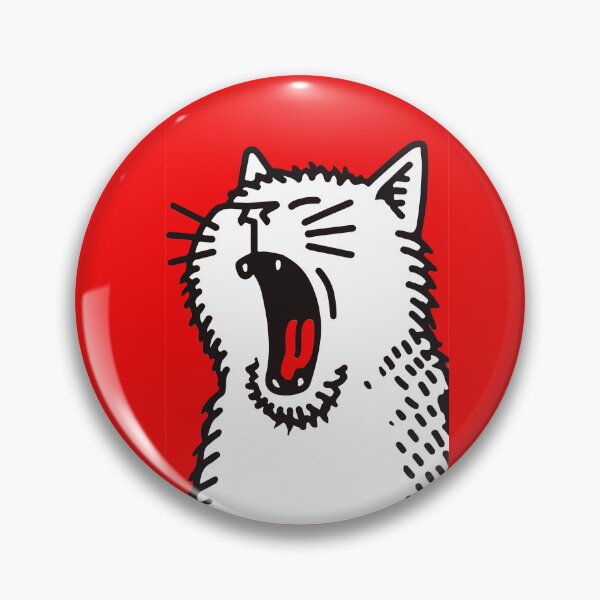Item preview, Funny Yawning Cat - Monday Mood Funny Screaming White Cat On Red designed and sold by ABRAKADABRA!.