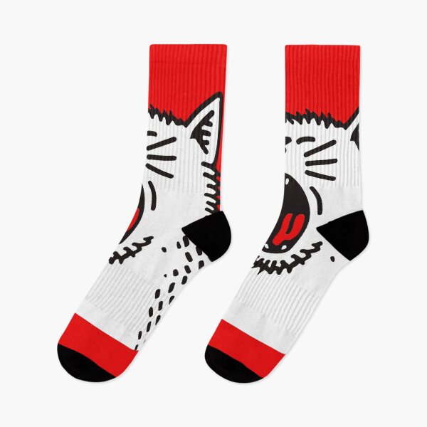 Item preview, Funny Yawning Cat - Monday Mood Funny Screaming White Cat On Red designed and sold by ABRAKADABRA!.