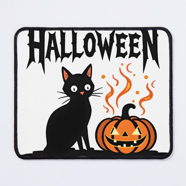 Item preview, halloween cat and Jack o lantern cute cartoon designed and sold by Panya-Design.