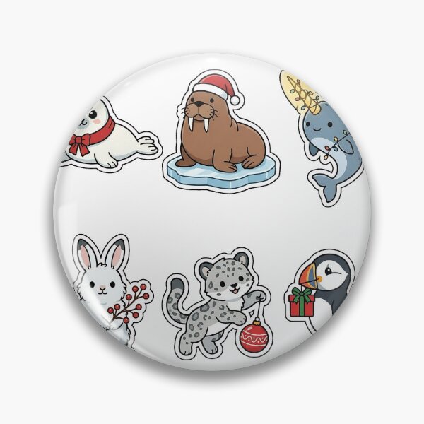 Item preview, Cute Arctic Wildlife Christmas Sticker Pack - Winter Animals Set designed and sold by SimpleP.