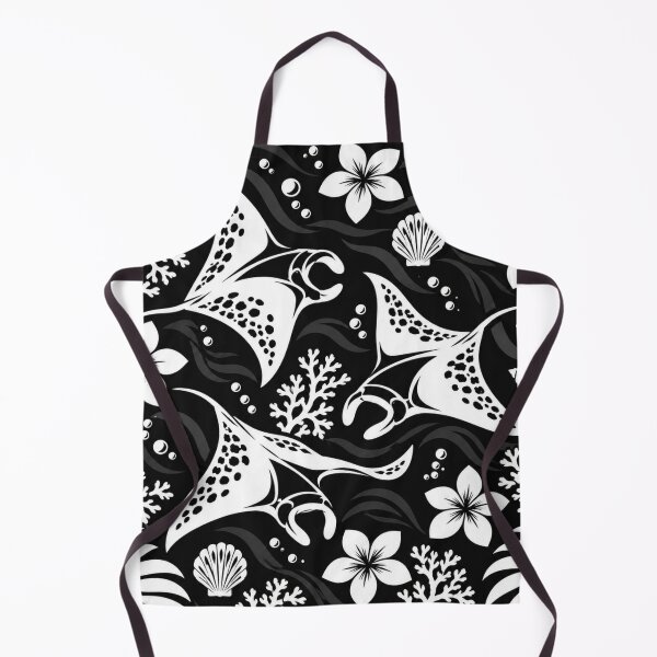 Item preview, Black Manta Hawaiian Ocean – Tropical Plumeria & Coral Pattern designed and sold by Plus91BIRD.