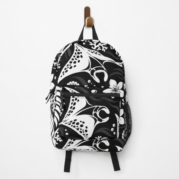 Item preview, Black Manta Hawaiian Ocean – Tropical Plumeria & Coral Pattern designed and sold by Plus91BIRD.