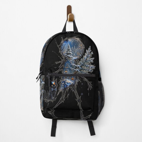 Item preview, Ink Splash Shadow Figure Winter Forest Black Cat Art designed and sold by LujziWorld.