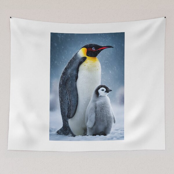 Item preview, Majestic Emperor Penguin with Adorable Chick designed and sold by Artessie.