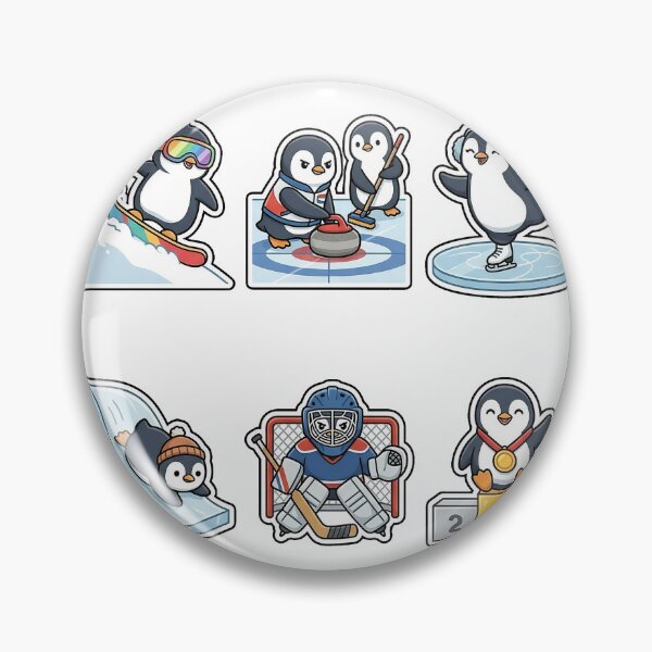 Item preview, Cute Penguin Winter Sports Sticker Pack - Action Animal Collection designed and sold by SimpleP.