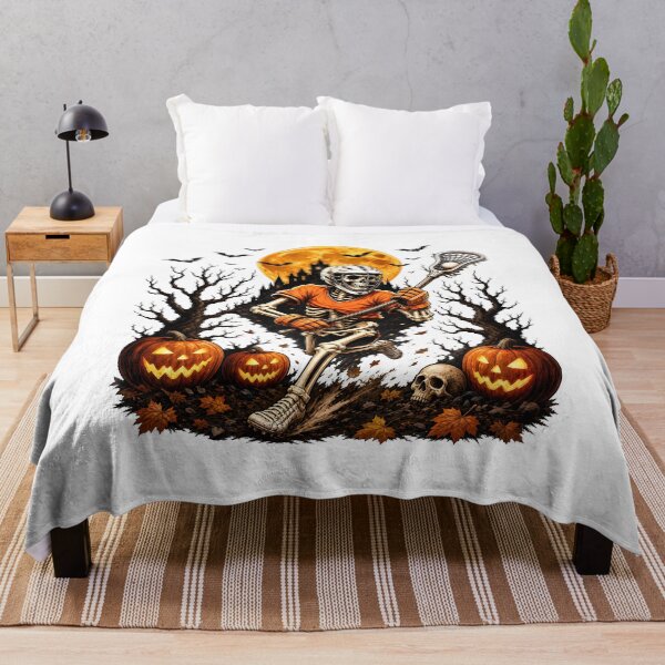 Item preview, Halloween Lacrosse Skeleton Full Moon designed and sold by calicito.