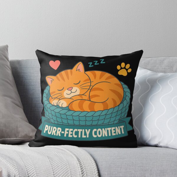 Item preview, Purr-fectly Content Sleeping Orange Cat in Cozy Basket designed and sold by EpicInks24.
