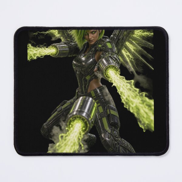 Item preview, Nitro Master Toxic Green Flame Cyberpunk Girl Portrait designed and sold by EvolutionMerch.