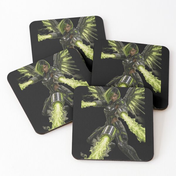 Item preview, Nitro Master Toxic Green Flame Cyberpunk Girl Portrait designed and sold by EvolutionMerch.