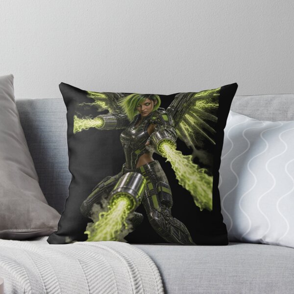 Aperçu de l'œuvre Portrait de fille cyberpunk Nitro Master Toxic Green Flame créée et vendue par EvolutionMerch.
