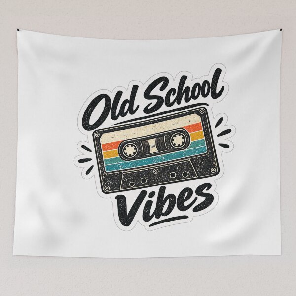 Item preview, Old School Vibes Retro Vintage Cassette Tape - 80s 90s Music Design designed and sold by Venloomzy.