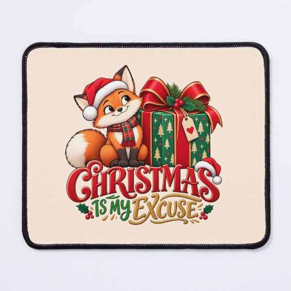 Item preview, Christmas Is My Excuse Funny Fox designed and sold by PunchDrop.