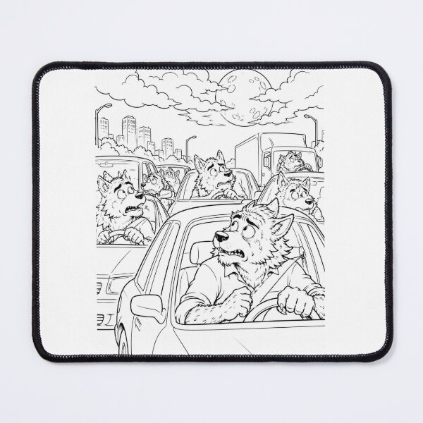 Item preview, Werewolf Traffic Jam Full Moon Panic Humor designed and sold by ComedyInkFactor.