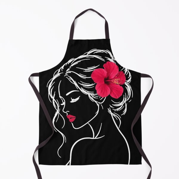 Item preview, Dreamy Girl Face Exotic Hibiscus White Black Shapes Mania designed and sold by Shapes-Mania.