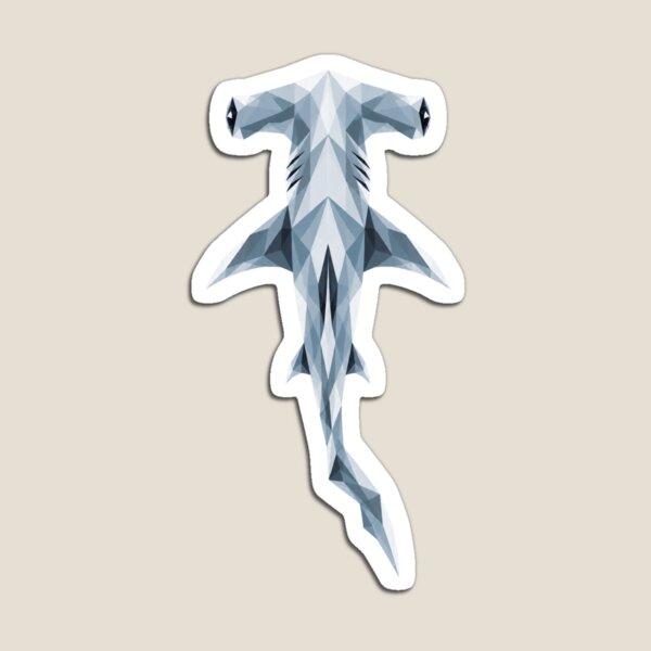 Item preview, hammerhead shark geometric polygon wall art designed and sold by ROUX-ART.