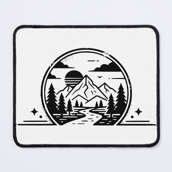 Item preview, Vintage Mountain Wilderness Lake Landscape Tshirt and Sticeker designed and sold by Billium Halder.