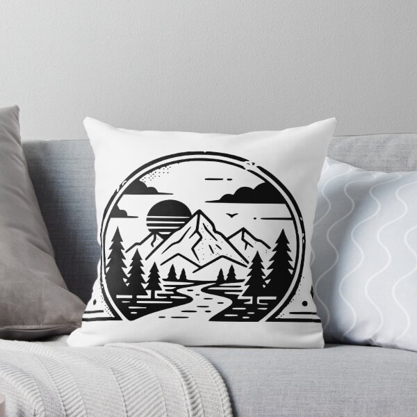Item preview, Vintage Mountain Wilderness Lake Landscape Tshirt and Sticeker designed and sold by Billium Halder.