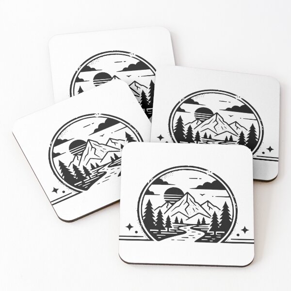 Item preview, Vintage Mountain Wilderness Lake Landscape Tshirt and Sticeker designed and sold by Billium Halder.