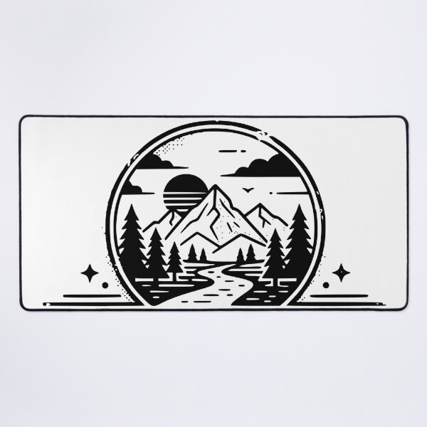 Item preview, Vintage Mountain Wilderness Lake Landscape Tshirt and Sticeker designed and sold by Billium Halder.