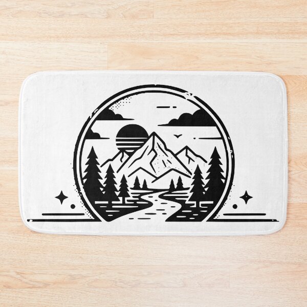 Item preview, Vintage Mountain Wilderness Lake Landscape Tshirt and Sticeker designed and sold by Billium Halder.