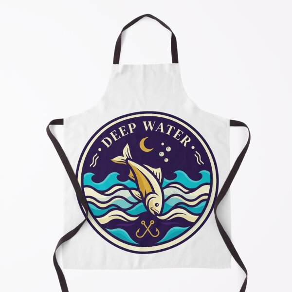 Item preview, Deep Water Fishing Night Ocean Vintage Badge designed and sold by mood-draftsman.