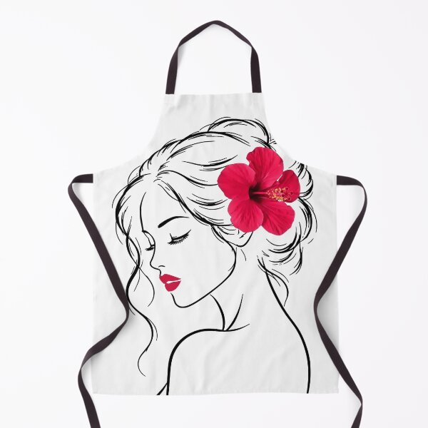 Item preview, Dreamy Girl Face Exotic Hibiscus White Black 2 Shapes Mania designed and sold by Shapes-Mania.