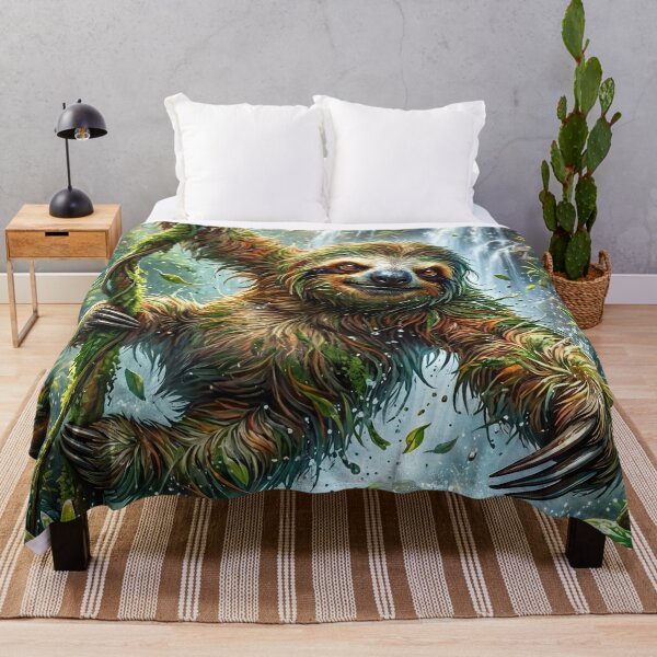 Item preview, Happy Sloth - Tropical Rainforest Wildlife Art designed and sold by Lucid Dream Pixel.