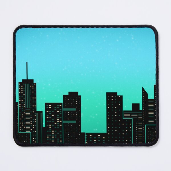 Item preview, City Nightscape – Blue Purple Urban Skyline at Night designed and sold by MKFDesigns.