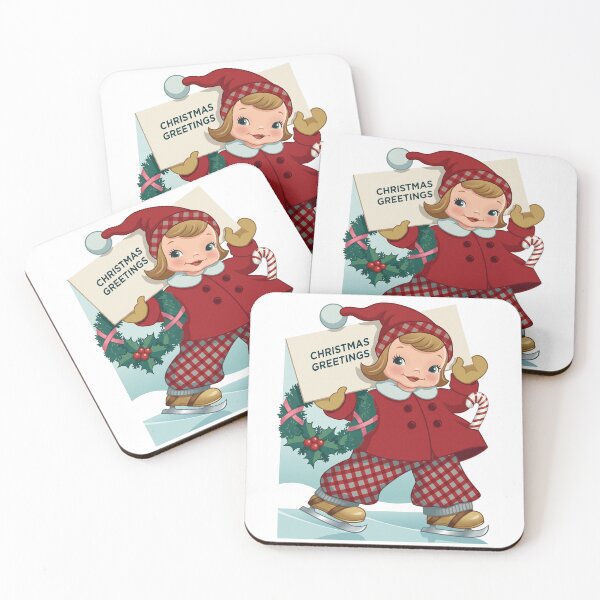 Item preview, Ice Skating Elf Girl - Christmas Greetings designed and sold by ArtworkNorth.