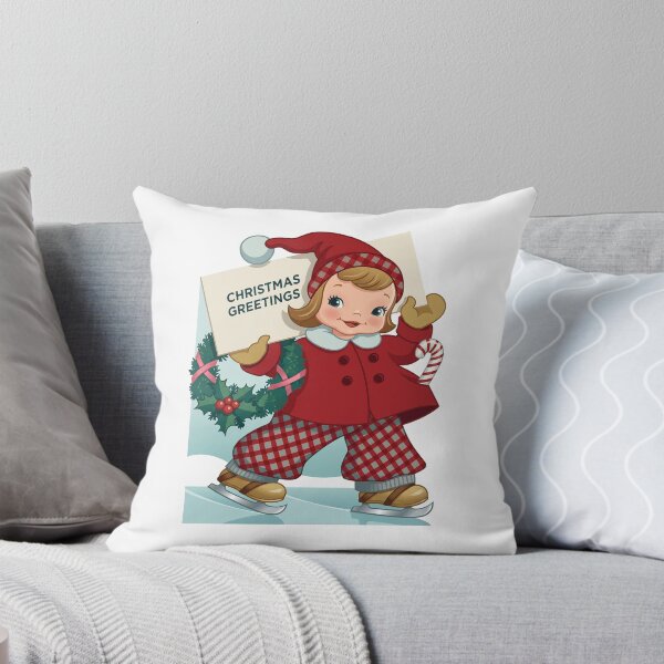 Item preview, Ice Skating Elf Girl - Christmas Greetings designed and sold by ArtworkNorth.