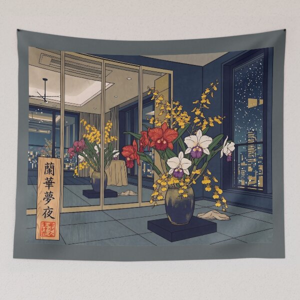 Item preview, Ukiyo-e Cattleya Orchid Ikebana Art designed and sold by conohitoAI-ArtGallery.
