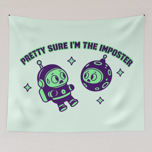 Item preview, Pretty Sure I'm The Imposter Cute Retro Astronaut Space Humor designed and sold by KungPowUnicorn.