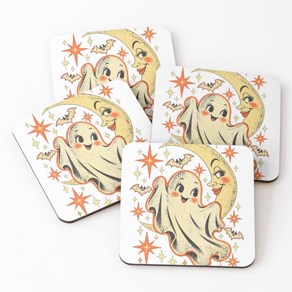 Item preview, Retro Ghost and Crescent Moon Halloween Night designed and sold by KireVeronica.