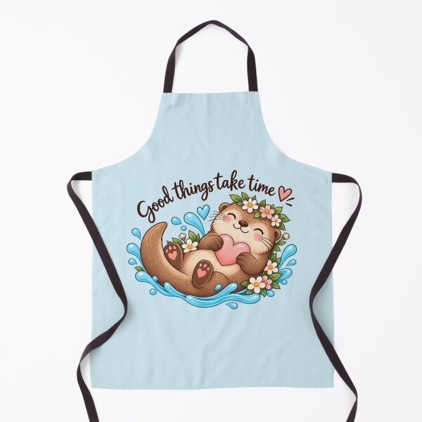 Item preview, Good Things Take Time Cute Otter Floral Watercolor Sticker designed and sold by StickyDelights.