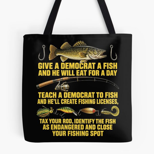 Item preview, Fishing Humor Political Satire Quote with Lure and Rod designed and sold by ROUX-ART.