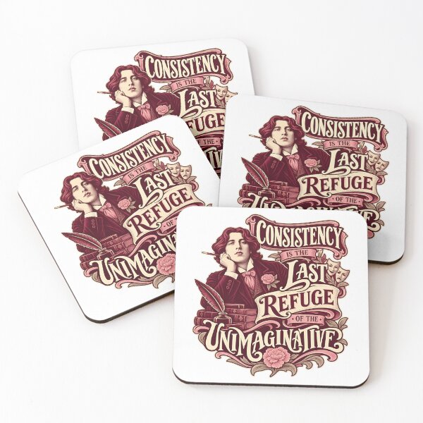 Item preview, Oscar Wilde Consistency Is the Last Refuge Quote designed and sold by Fenay Designs.