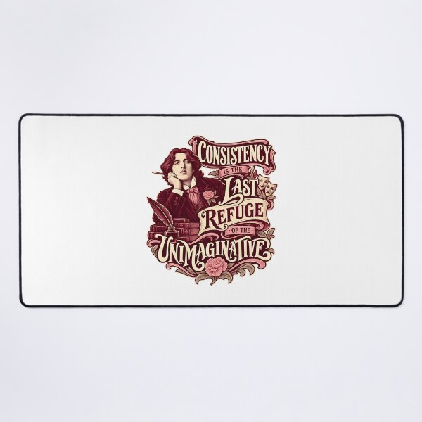 Item preview, Oscar Wilde Consistency Is the Last Refuge Quote designed and sold by Fenay Designs.