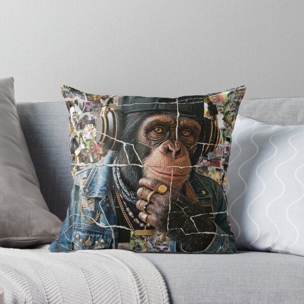 Item preview, Collage of a cool chimpanzee made out of 1000 chimpanzees images designed and sold by ataliarts.