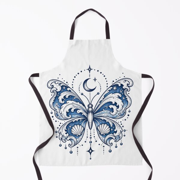 Item preview, Ocean Wave Butterfly Moon Celestial Sea Shells Art designed and sold by Dreamy Ocean Art.
