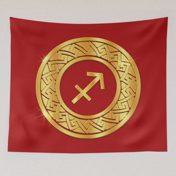 Item preview, Gold Sagittarius Fire Zodiac Medallion (Red) designed and sold by Art-PraveenRai.