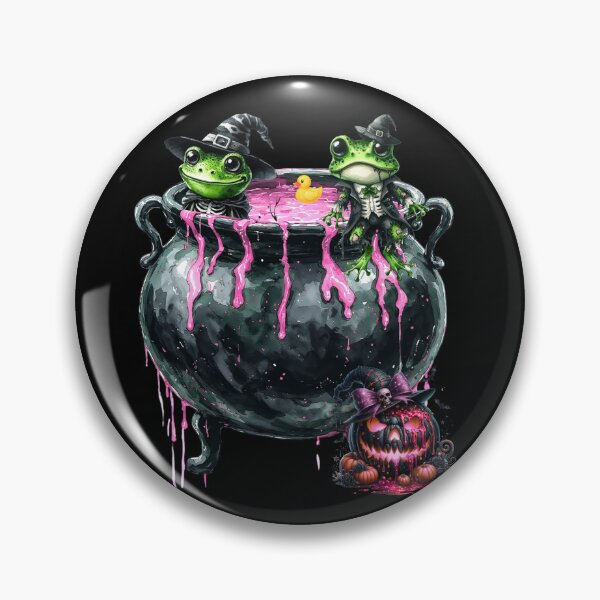 Item preview, Frogs Bathing in a Cauldron on Halloween Night designed and sold by Szpaku desart .