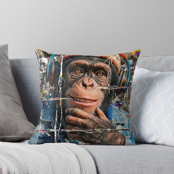 Item preview, Collage of a cool chimpanzee made out of 1000 chimpanzees images designed and sold by ataliarts.