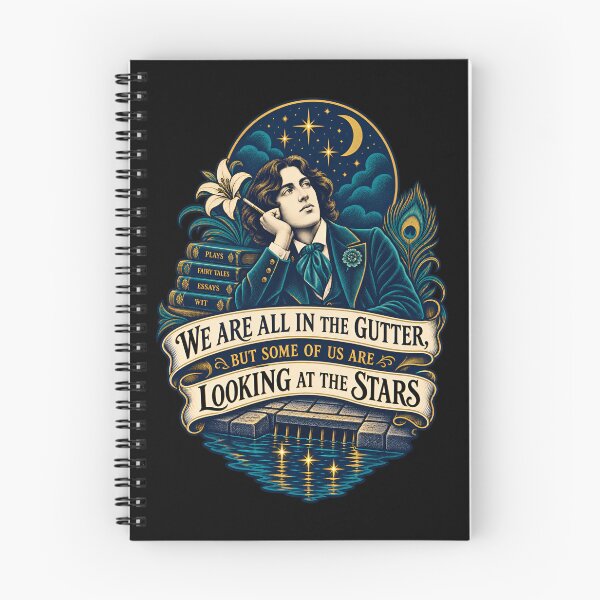 Item preview, Oscar Wilde Looking at the Stars Midnight Quote designed and sold by Fenay Designs.