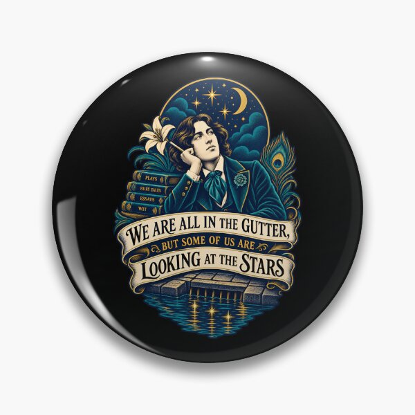 Item preview, Oscar Wilde Looking at the Stars Midnight Quote designed and sold by Fenay Designs.